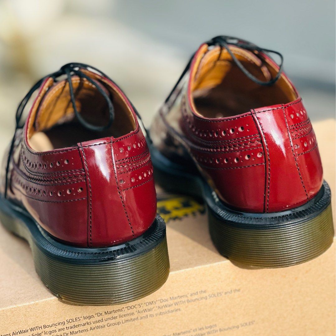 Dr Martens Brogue 3989 Cherry Red Men s Fashion Footwear Dress shoes on Carousell