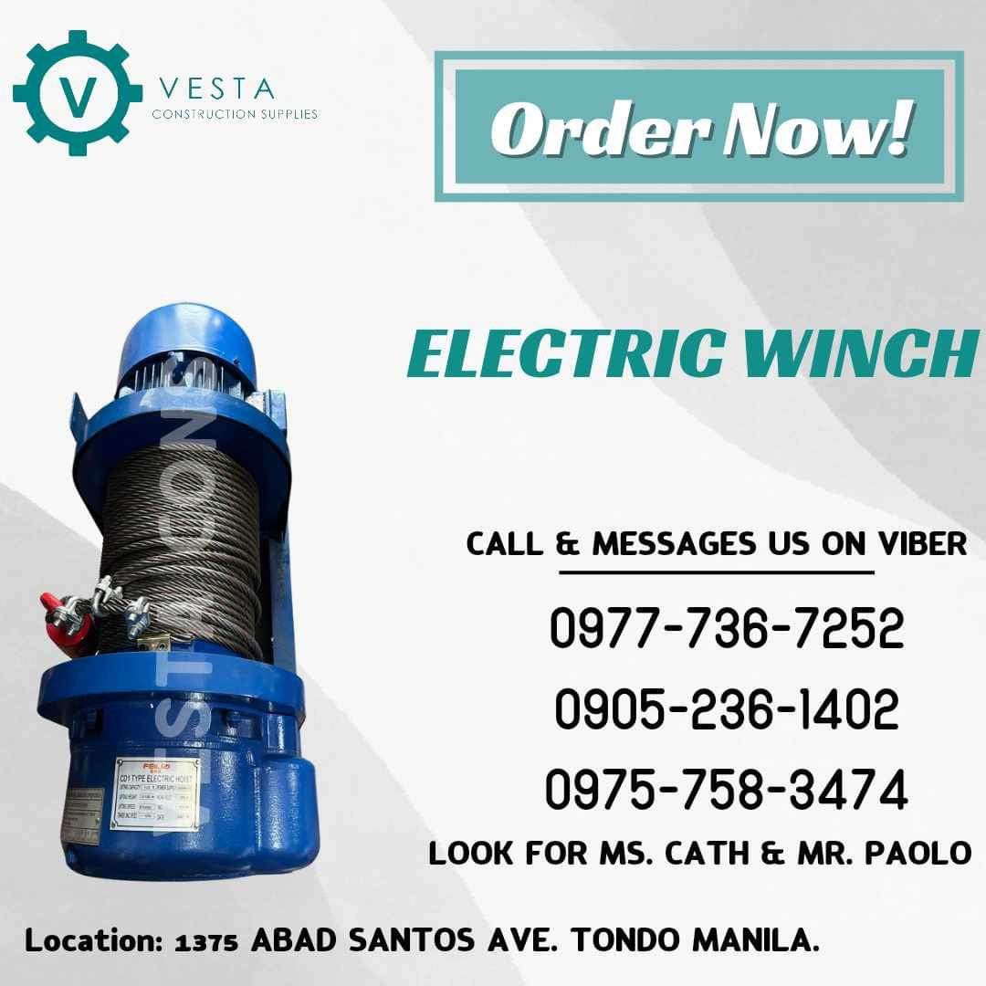 Electric winch (Category: Construction Tools & Equipment) located in Manila. Submitted by cathvesta_sales (Listing ID 1320241230, Image 1). Description: .