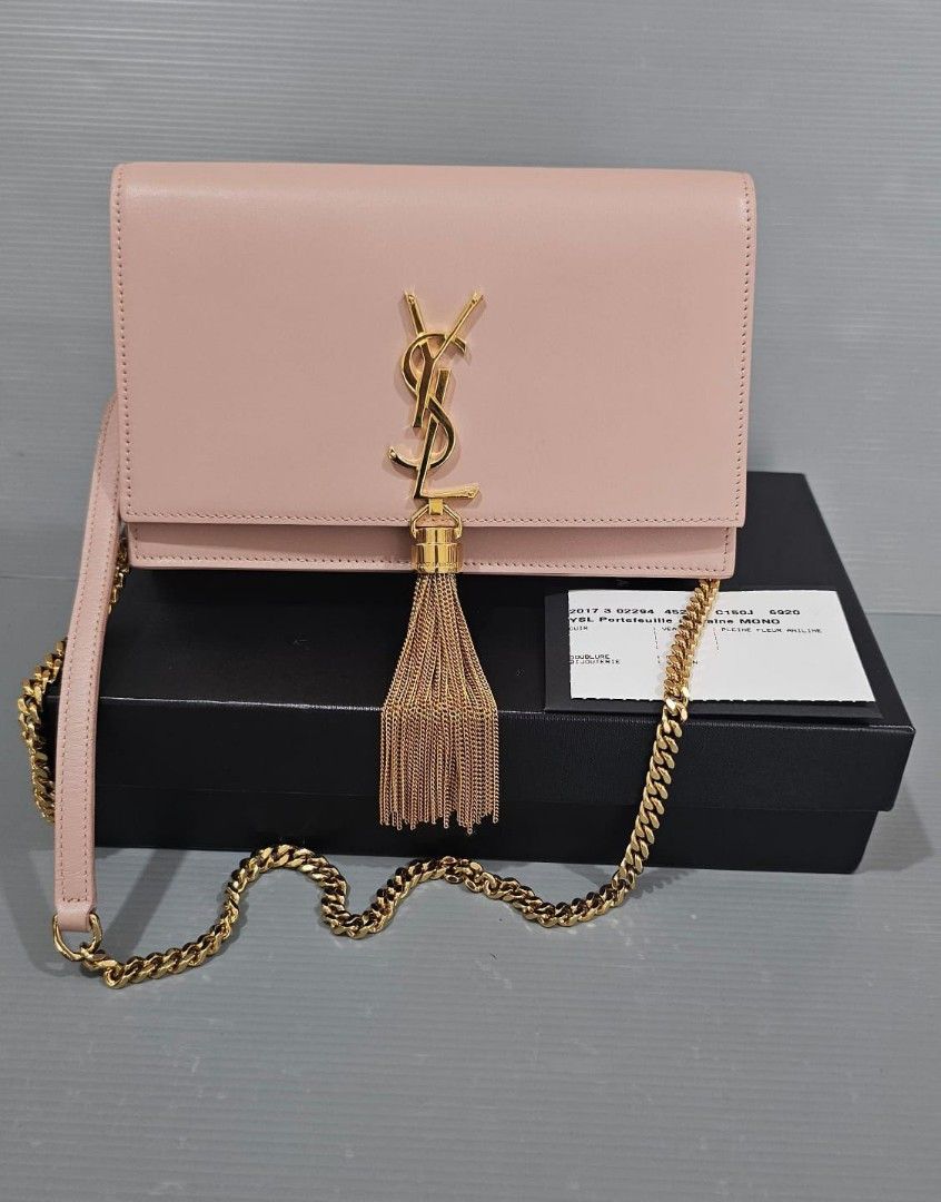 Fast Sale, VGC, YSL Kate Tassel Pink Nude Ghw 2017, Based 19 cm, With  yearcard, dustbag and box, •Nett, •Exclude ongkir ❤