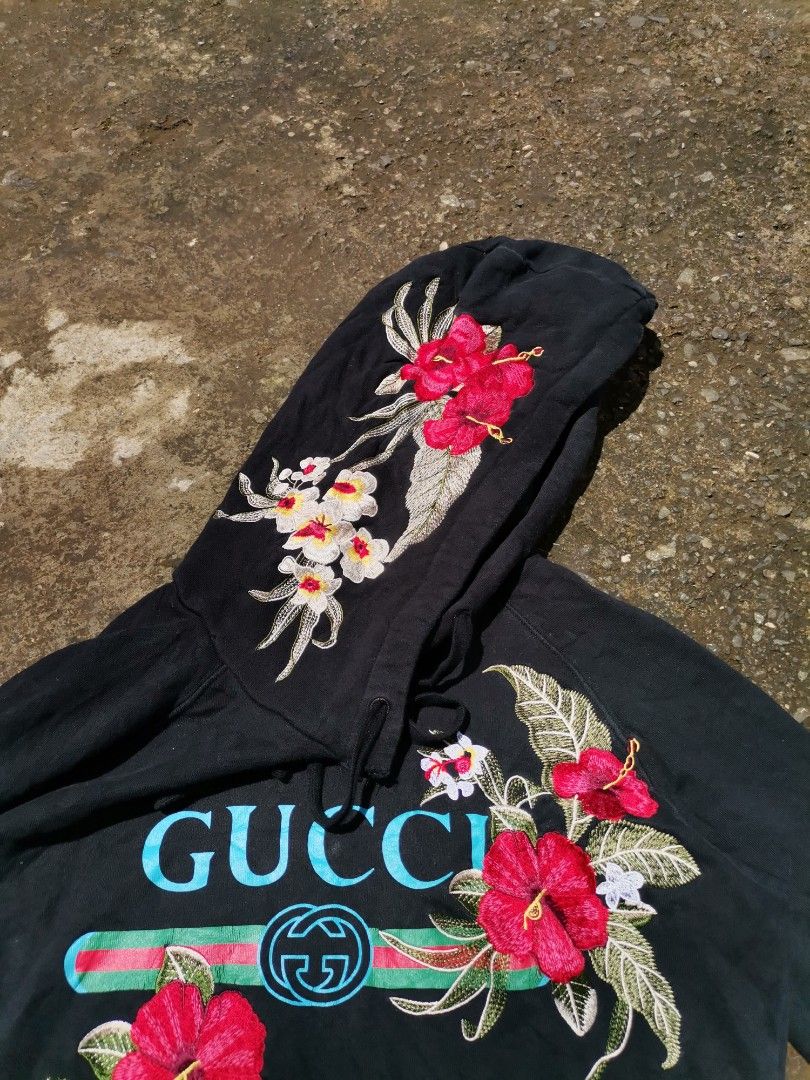 GUCCI EMBROIDED FLORAL HOODIE