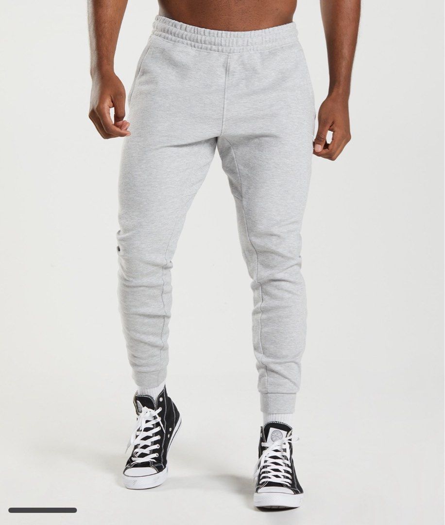 Gymshark React Joggers Grey Men s Fashion Activewear on Carousell