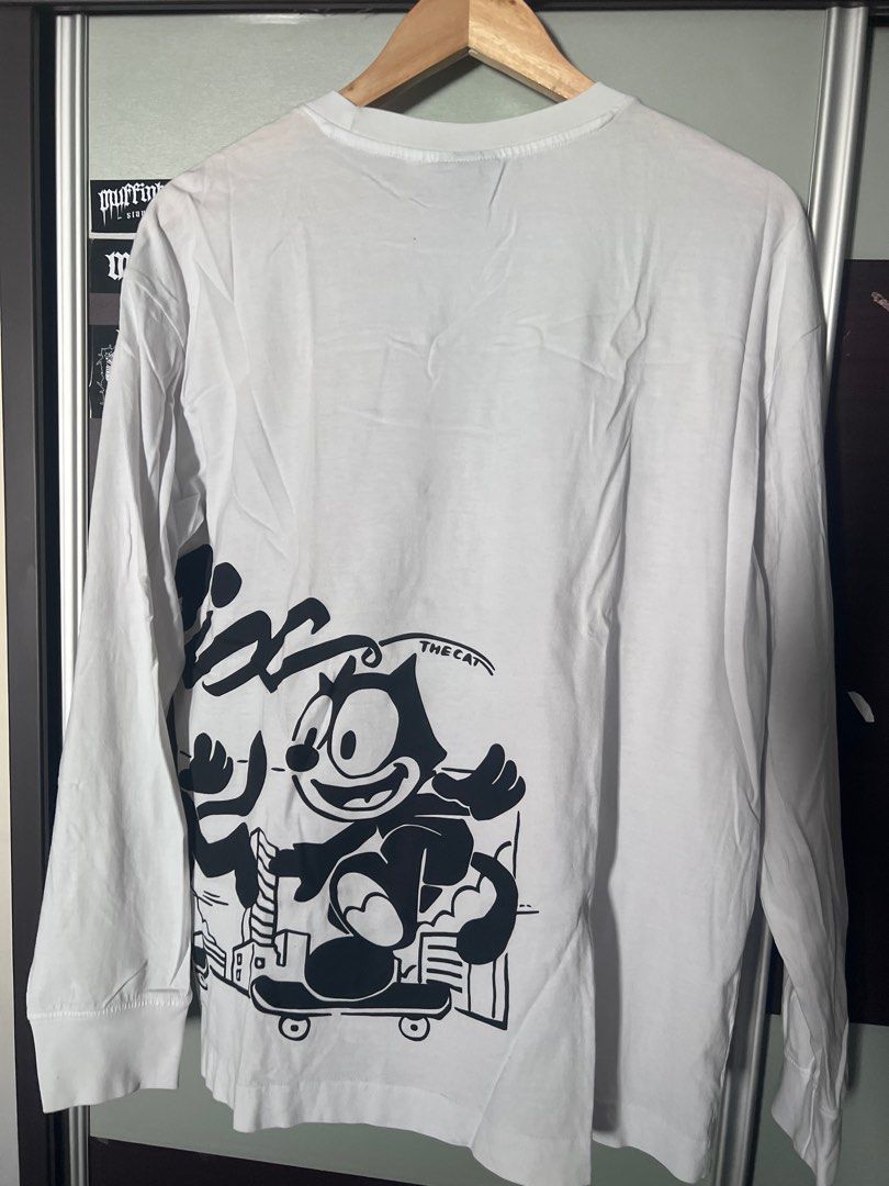 H m x felix the cat white long sleeve oversized