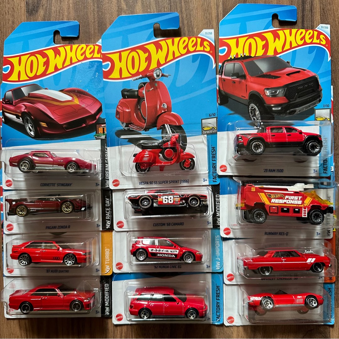 Hot Wheels Main Line Red Cars, Hobbies & Toys, Toys & Games on