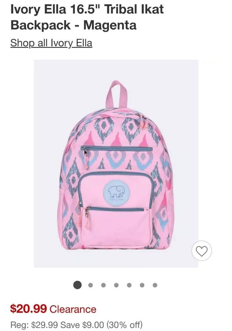 Ivory Ella 16.5 Tribal Ikat Backpack Women s Fashion Bags Wallets Backpacks on Carousell