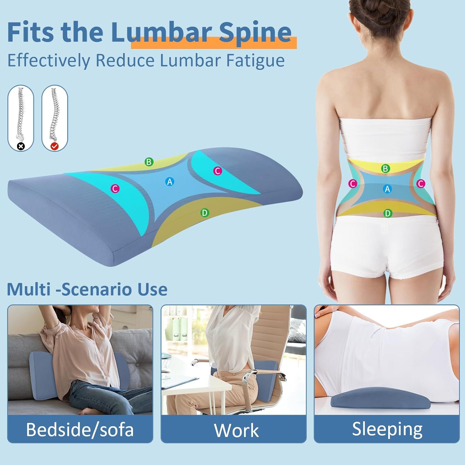Lower back support in bed cheap