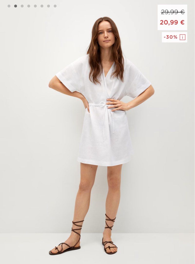 MANGO Linen Wrap Dress Women s Fashion Dresses Sets Dresses on Carousell