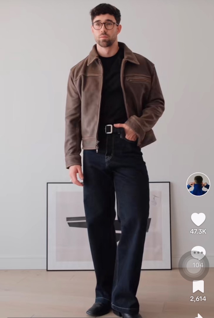 MUTIMER AGED HEAVY WASH LEATHER JACKET, Men's Fashion, Coats