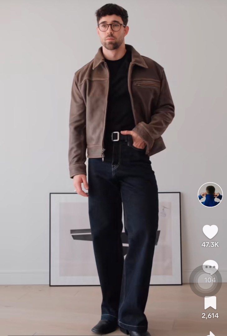 MUTIMER AGED HEAVY WASH LEATHER JACKET, Men's Fashion, Coats