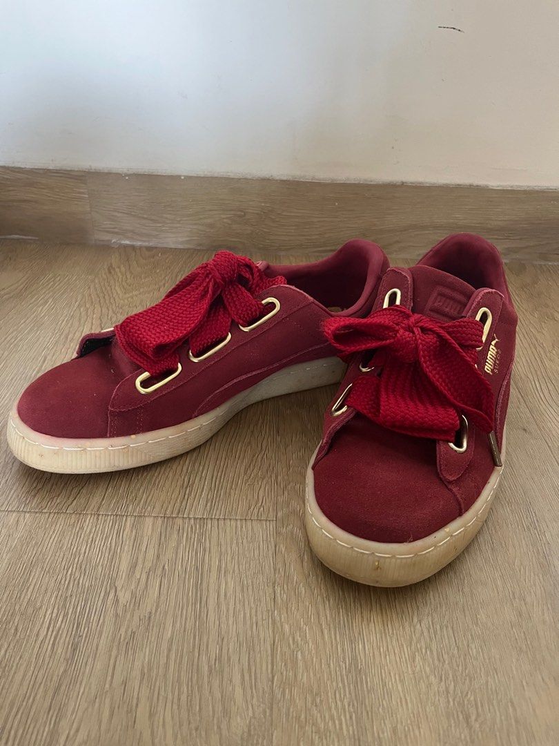 Puma suede heart trainers on sale
