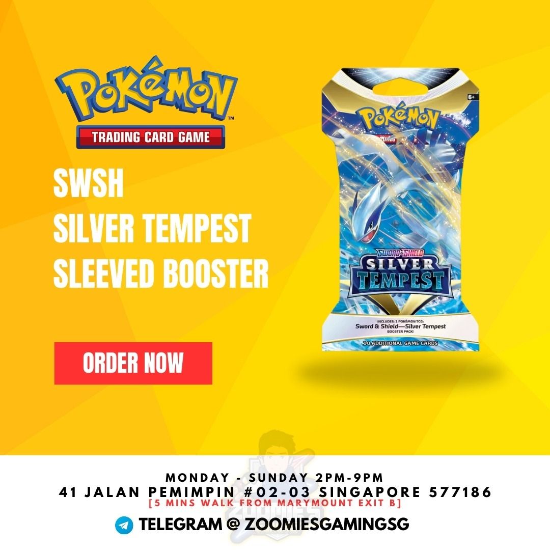 Ready stock]Pokemon TCGG Silver Tempest Sleeved Booster Case , Hobbies &  Toys, Toys & Games on Carousell