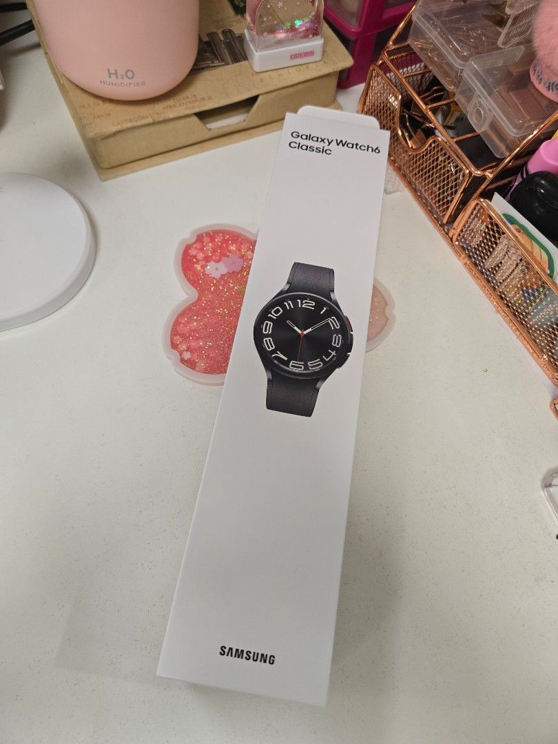Samsung Galaxy Watch6 Classic 43MM Bluetooth Graphite - SEALED (Category: Wearables & Smart Watches) located in Makati City. Submitted by r2nhel (Listing ID 1320265262, Image 1). Description: Specifications on the posted pictures. Selling price is lower than SRP. Available thru meet up around BGC (Mitsukoshi or Uptown Mall) or Rizal..