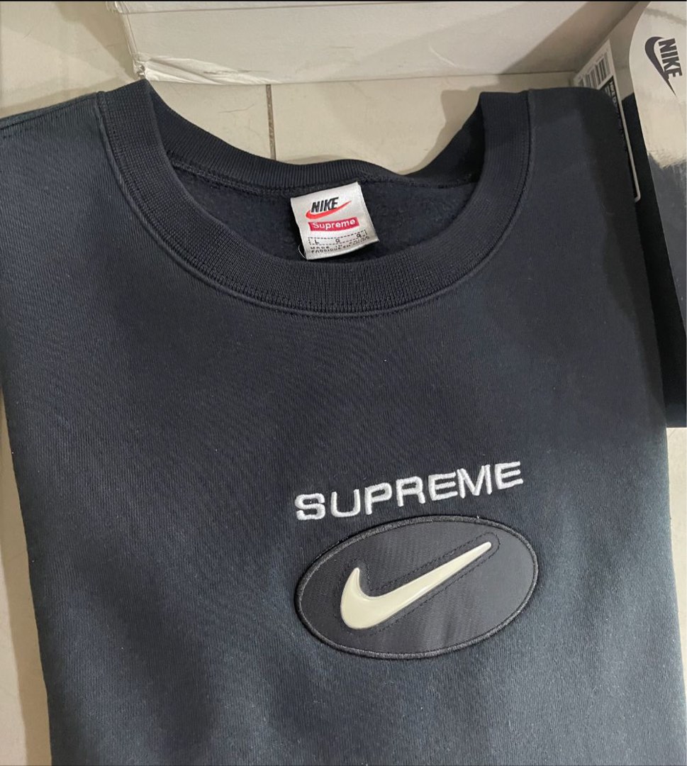 supreme nike jewel crewneck black