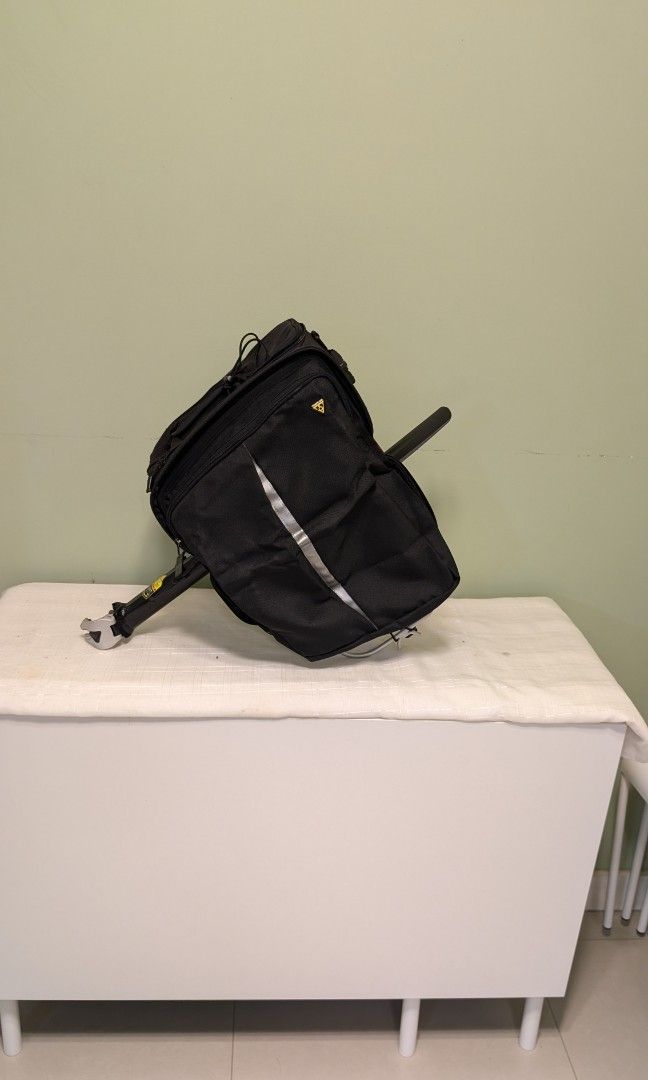 Topeak beam rack and mtx bag combo (Category: Bicycles) located in Manila. Submitted by bikerguy (Listing ID 1320243934, Image 2). Description: Please read first!!! For Sale Only. No Swaps!!! Topeak Beam Rack With upgrades - pannier holder - fender Topeak Mtx bag with foldable pannier bags Condition: old stock. Once or twice used only. Rare. SOLD AS SET... Price 6999. Pass sa lowballers Pickup only : greenwoods pasig cainta.