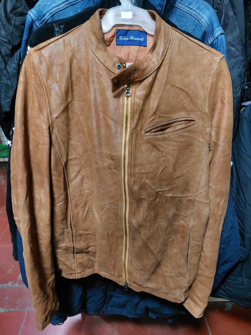 Urban Research Men's Leather Jacket(S-M) (Category: Coats, Jackets and Outerwear) located in Baguio. Submitted by brand_master (Listing ID 1320364042, Image 2). Description: Authentic Urban Research Men's Leather Jacket ✅️good for Motorcycle Or Riding Jacket or Casual Jacket Size(S-M) Dimension: 16 inch shoulder 18 inch armpit 25 inch Length 24.5 inch arm sleeves Slightly used Needs bit dry cleaning No issue In excellent condition.