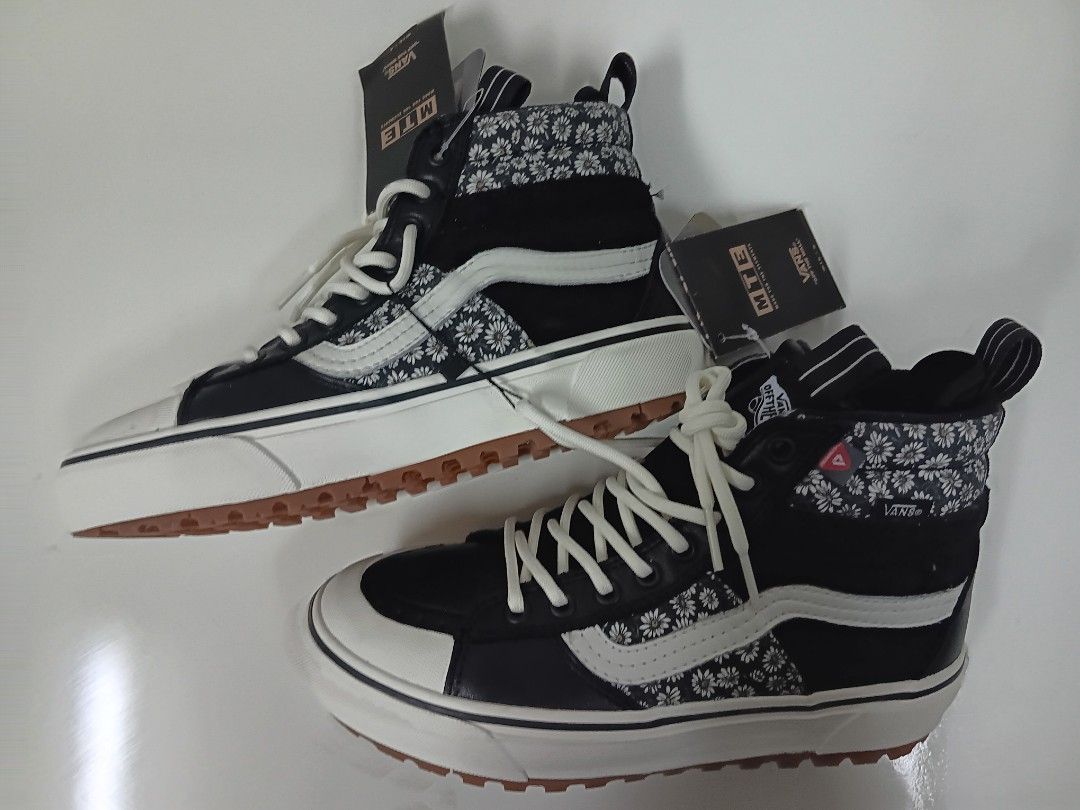Womens black floral vans discount