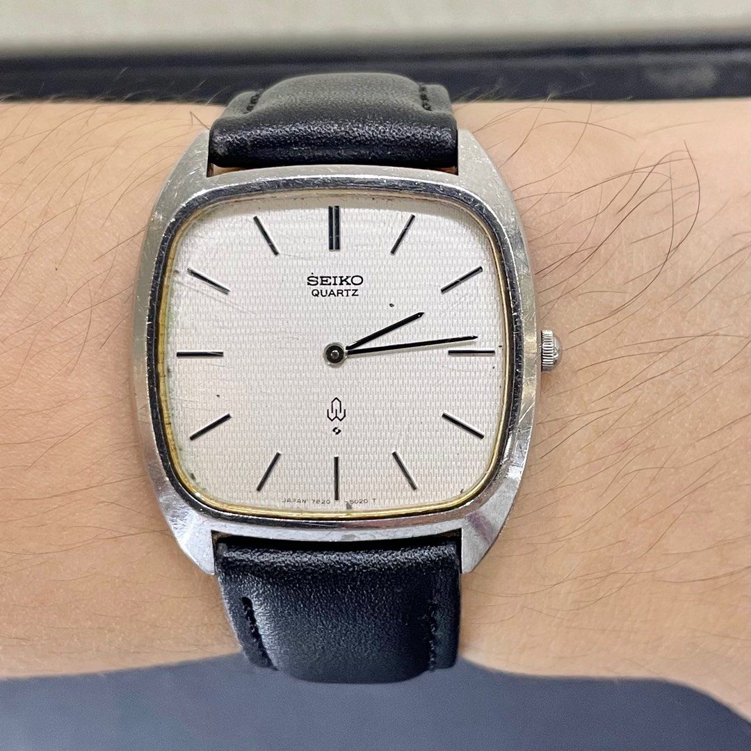Vintage Seiko Quartz Silver Dial Cushion Case 7820 5020 Men s Fashion Watches Accessories Watches on Carousell