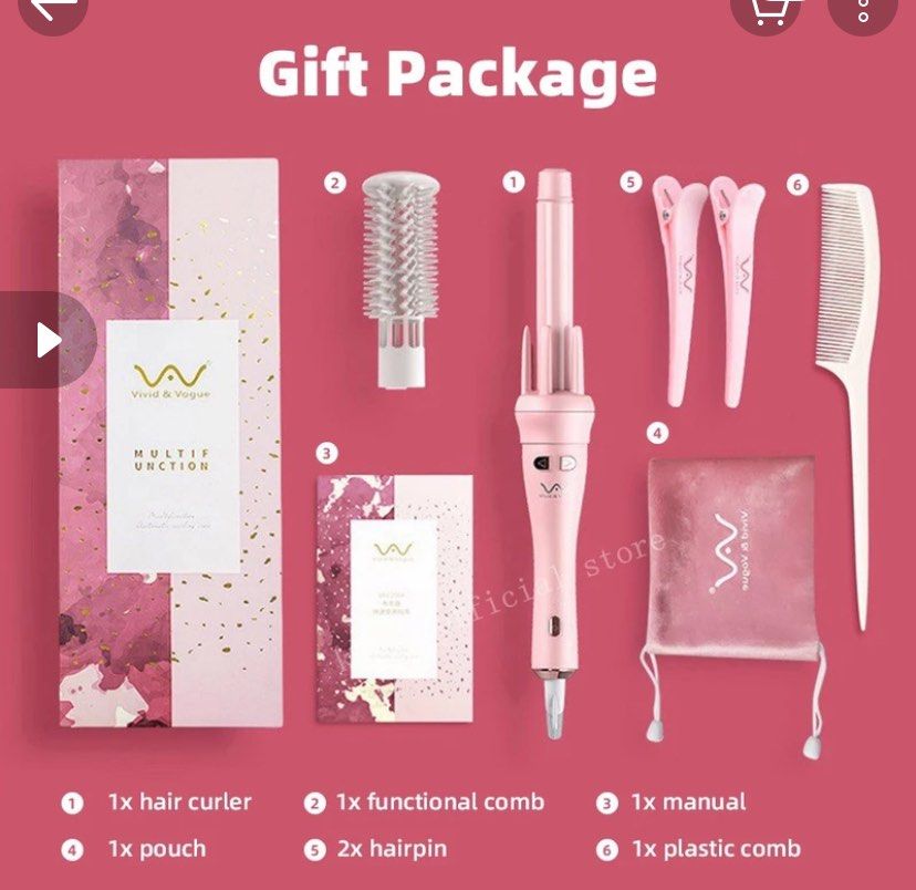 Vivid Vogue Hair Curler Automatic Ceramic Curling Iron Beauty Personal Care Hair on Carousell