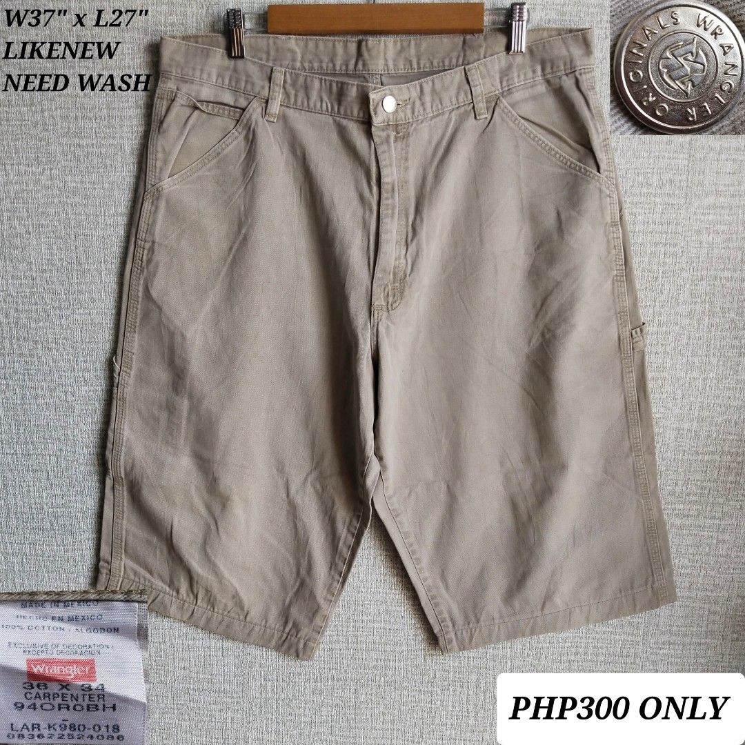 WRANGLER KHAKI CARPENTER SHORTS Men s Fashion Bottoms Shorts on Carousell