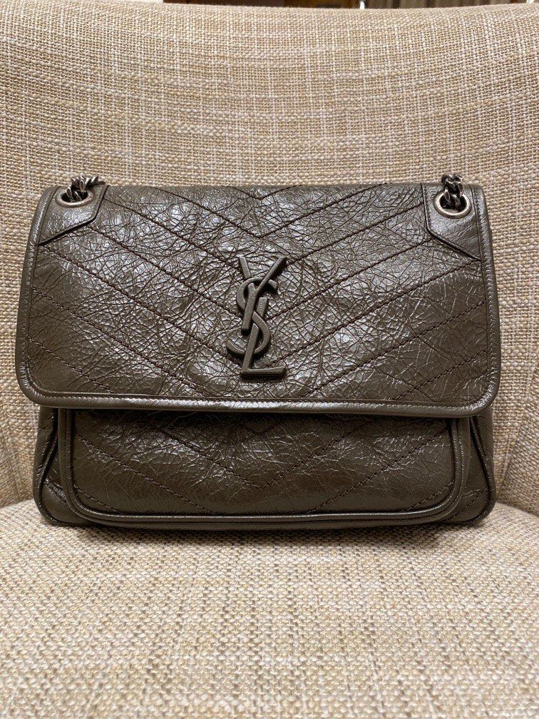 YSL Niki Medium Olive Grey 2019