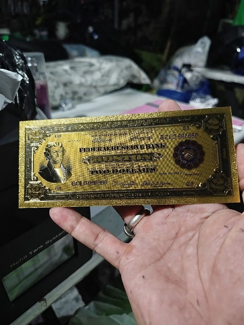 2 dollars battleship gold foil souvenir (Category: Vintage Collectibles) located in Subic. Submitted by regiedaniel01 (Listing ID 1320500072, Image 2). Description: add sf.