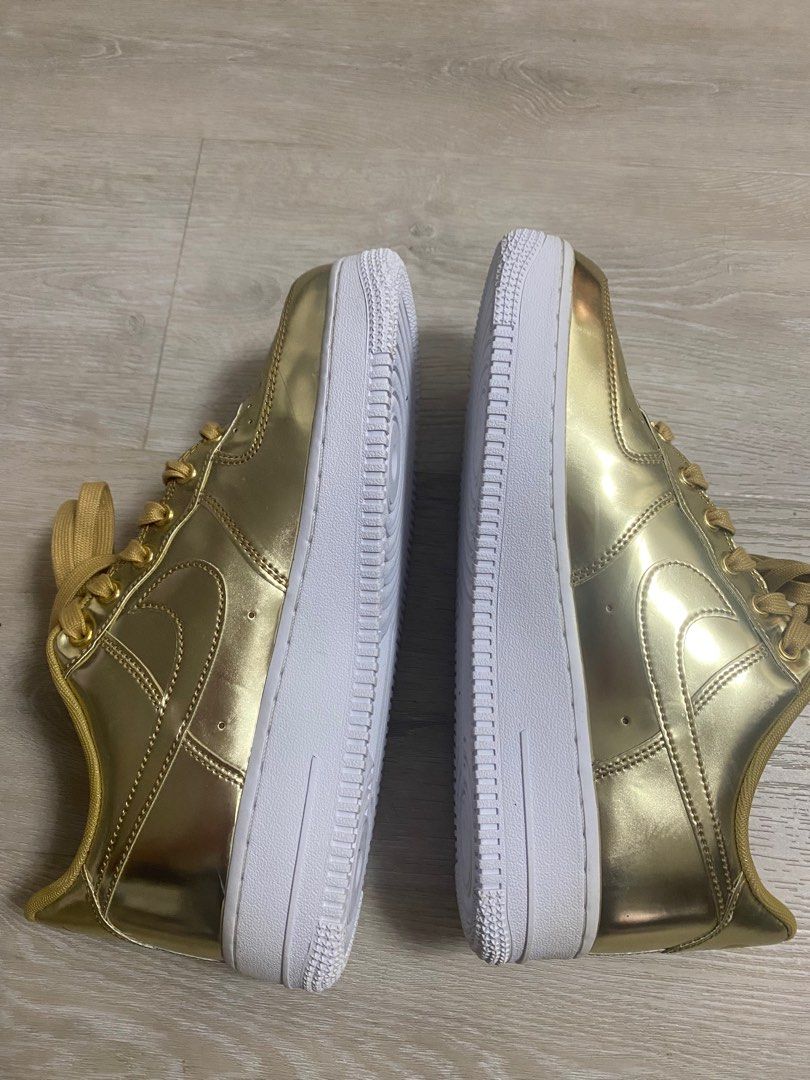 nike air force 1 gold metallic