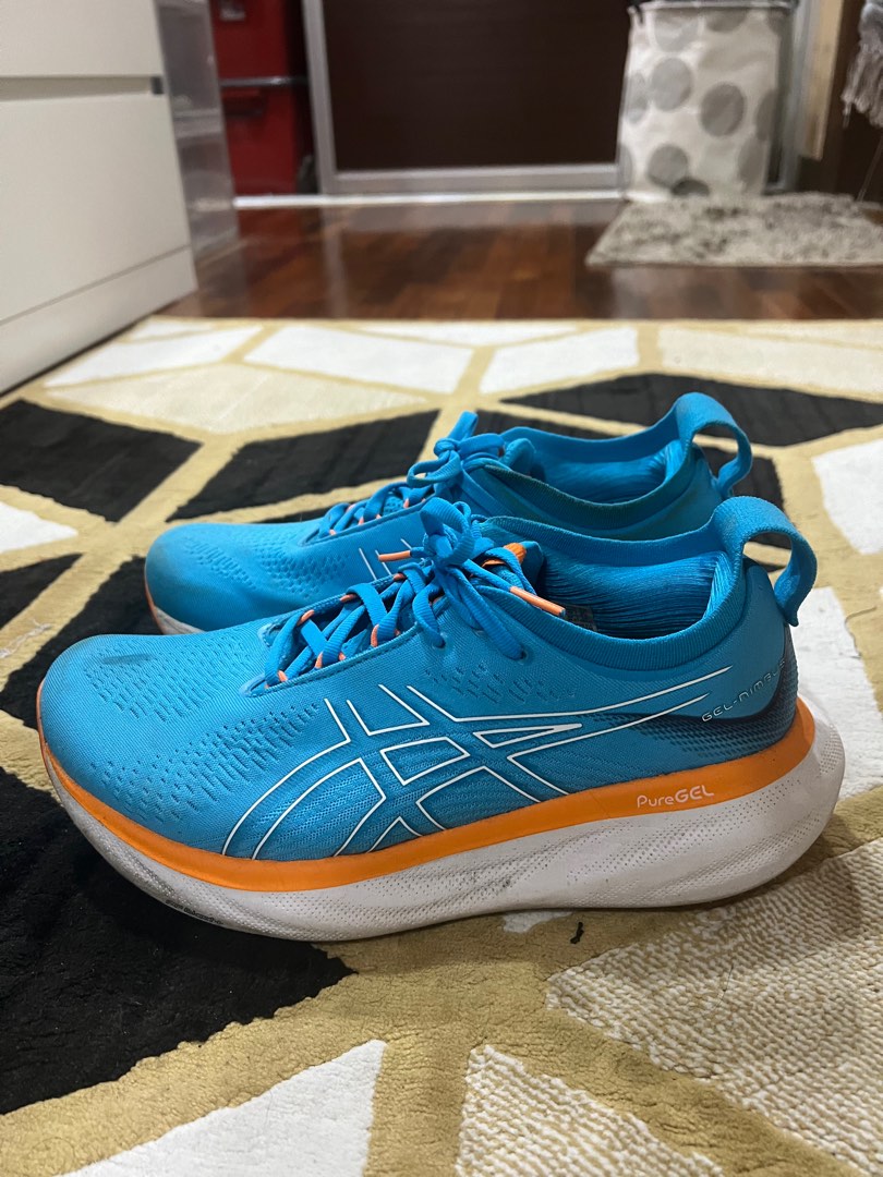 Asics Gel-Nimbus 25 Extra Wide UK7.5| Men | Island Blue / Sun Peach ...
