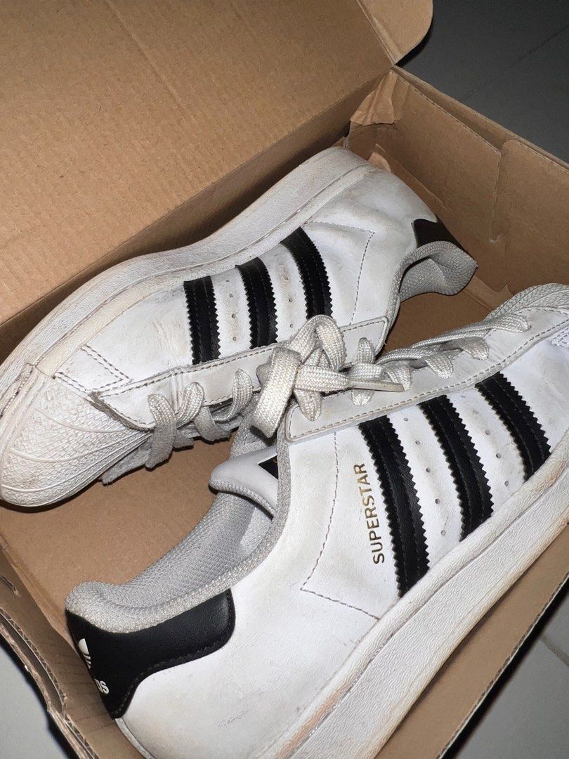 authentic adidas superstar shoes cloud white black core y2k streetwear  coquette stargirl vintage goth grunge emo, Women's Fashion, Footwear,  Sneakers on Carousell