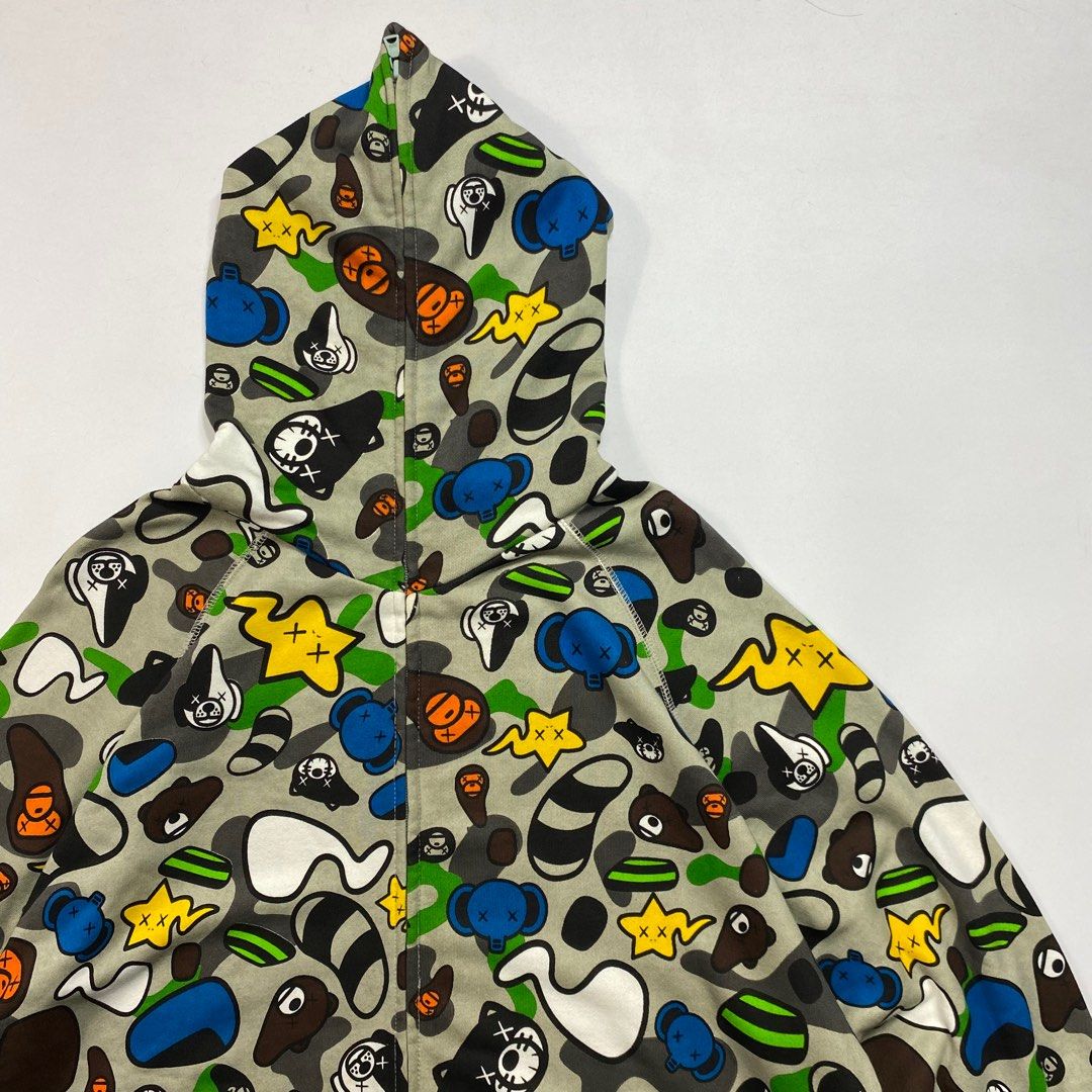 Bape x Kaws Baby Milo Animal Kingdom Full Zip Hoodie Men s Fashion Coats Jackets and Outerwear on Carousell