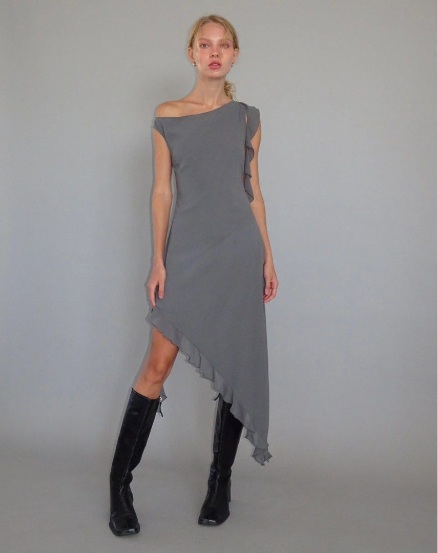 Asymmetrical chiffon dress hotsell