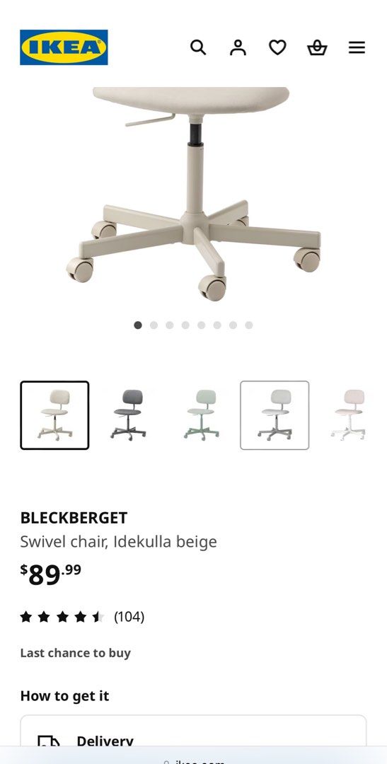 BLECKBERGET swivel chair Dark Red Furniture Home Living Furniture Chairs on Carousell