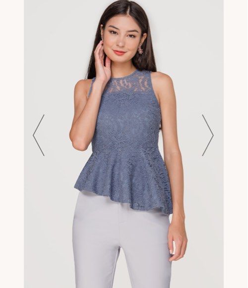 Asymmetrical peplum top sales