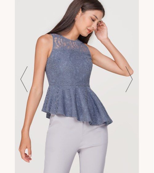 BNWT Fayth Brit lace asymmetrical peplum top