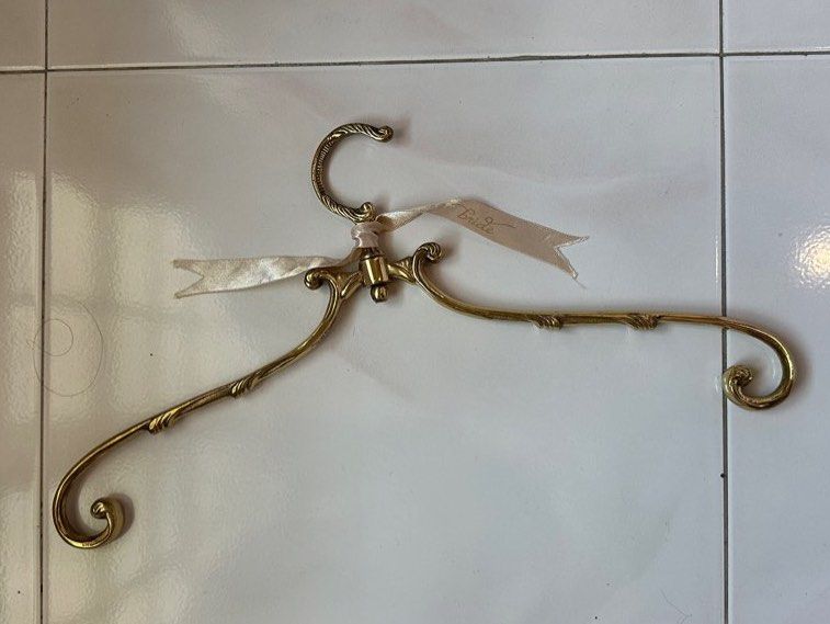 Bridal gold metal hanger BHLDN wedding photoshoot