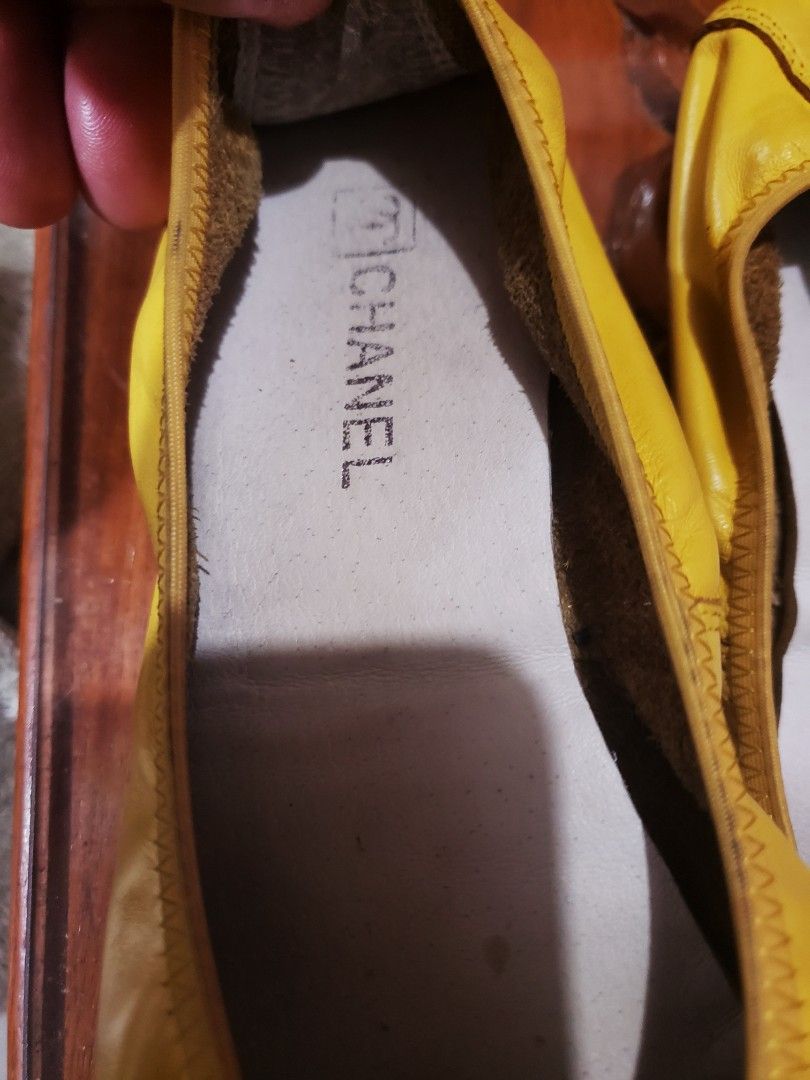 Chanel canary yellow ballerinas flats (Category: Flats & Sandals) located in Marikina City. Submitted by racoon143 (Listing ID 1320539849, Image 2). Description: size 35 authenticity not sure free shipping.