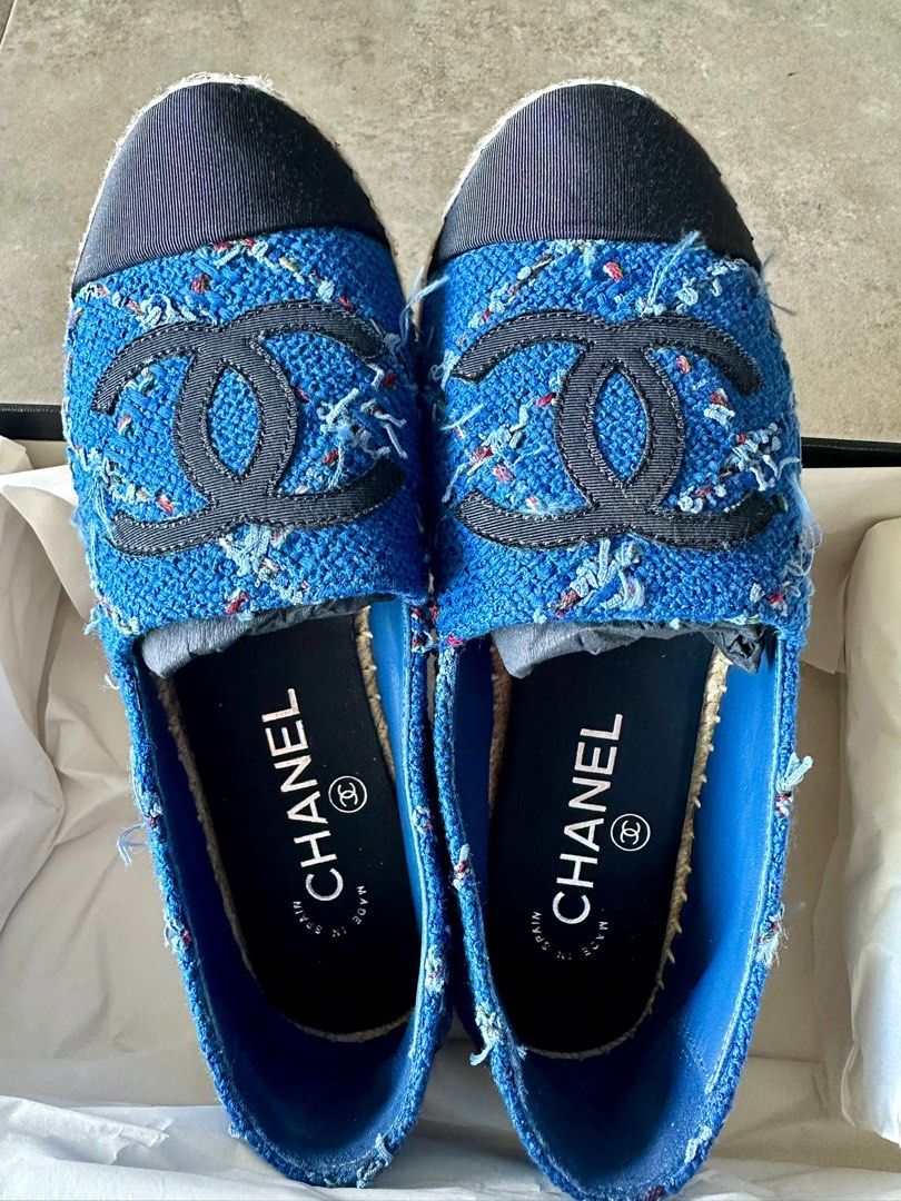 Blue chanel espadrilles hotsell