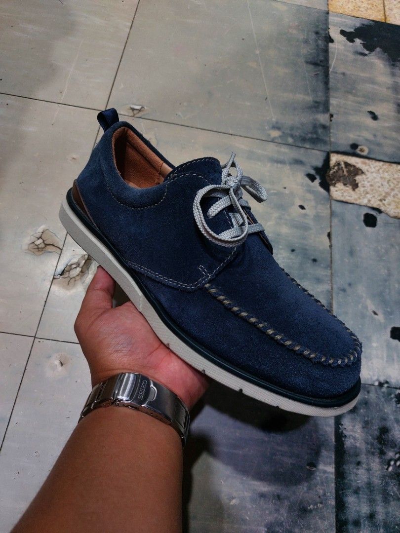 Clarks Lightweight Dress Casual Navy Blue Low Lace Up Men's Shoes(8 US),  Men's Fashion, Footwear, Dress Shoes on Carousell