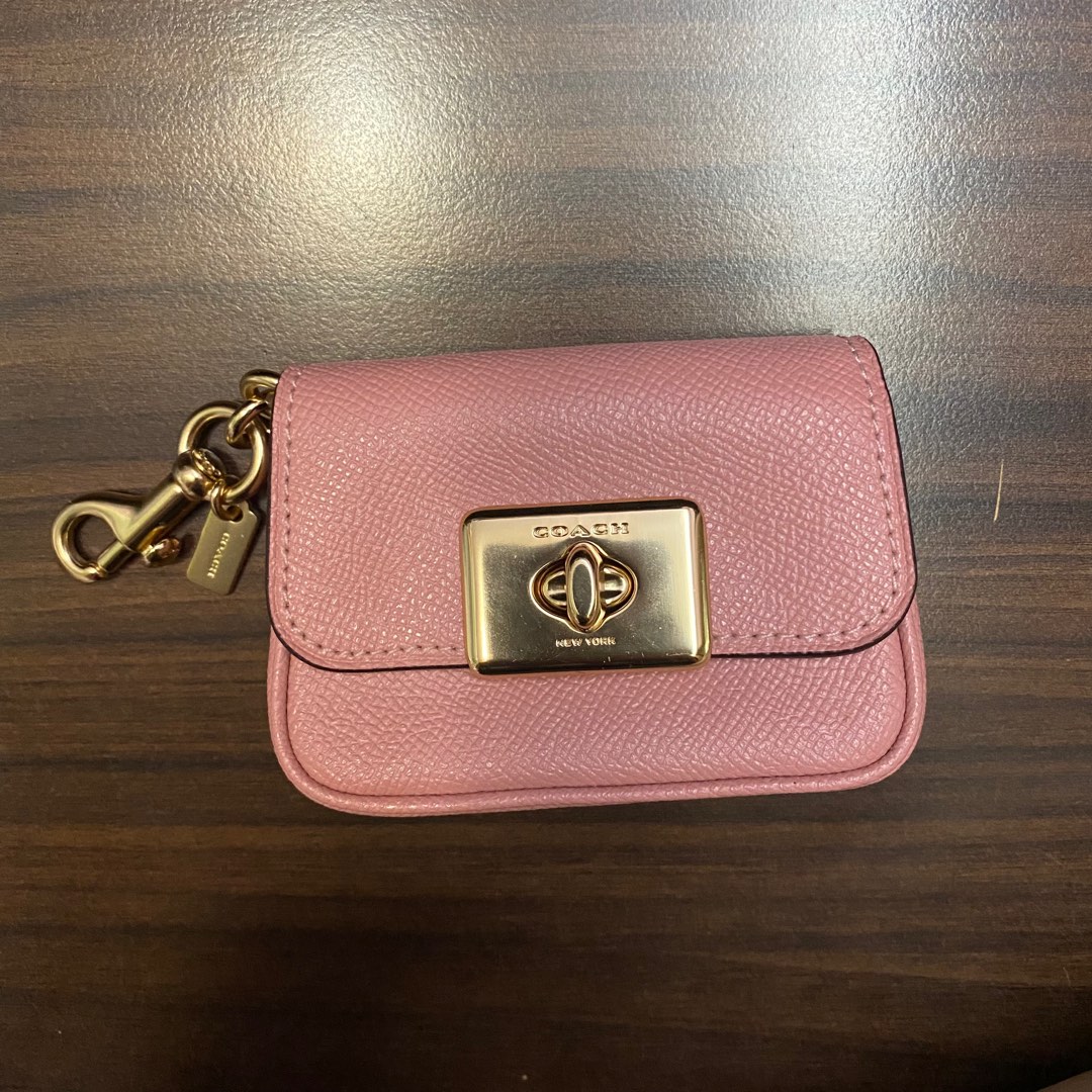 Coach Mini Cassidy Coin Case In Blocked Signature Canvas AirPod case