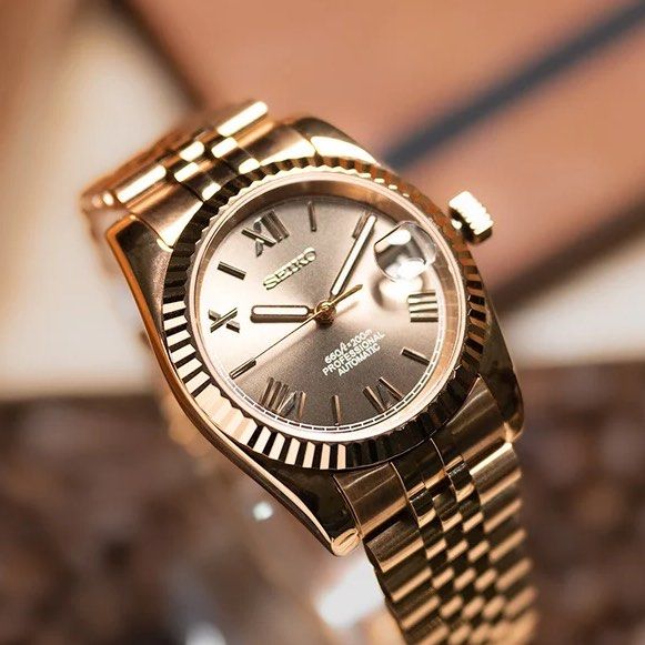 CUSTOMISABLE seiko datejust mod rose gold Roman dial fluted flat bezel jubilee bracelet 36mm 39mm 40mm waterproof automatic watch men s watch
