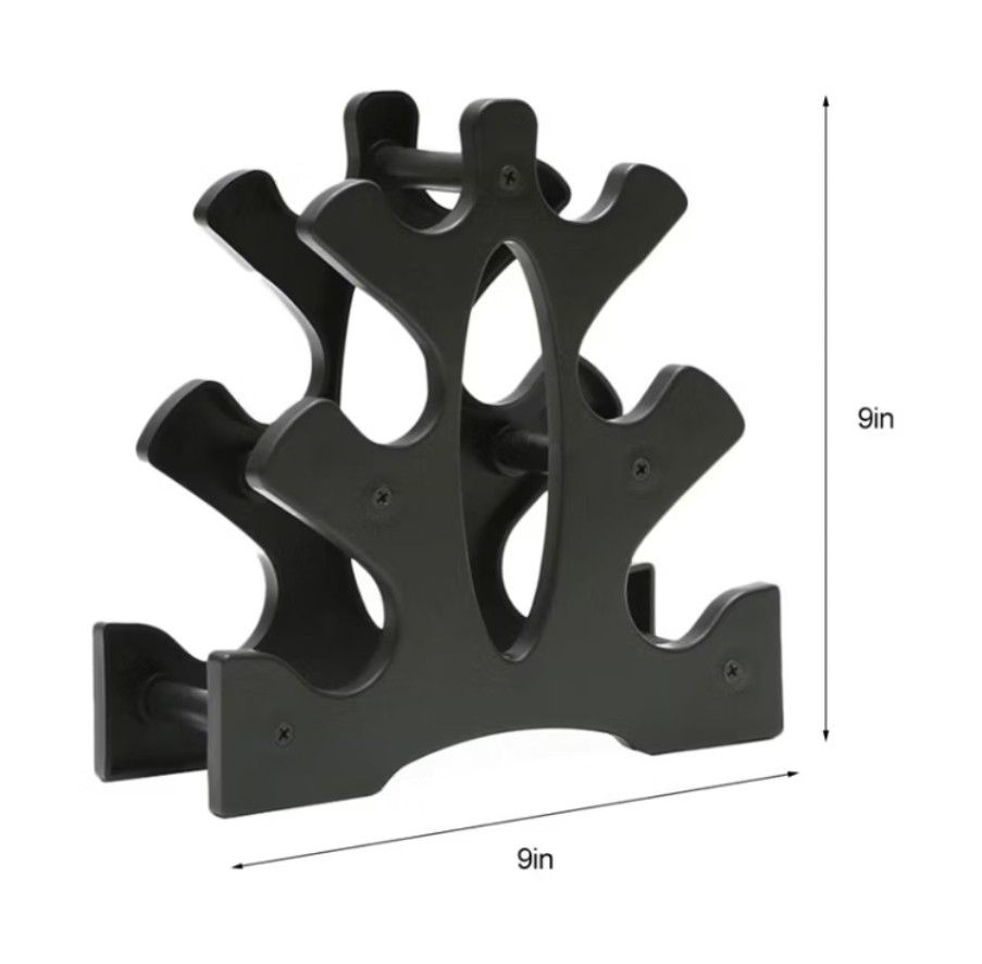 Dumbbell Rack for 3 pairs (Category: Weights & Dumbbells) located in Paranaque City. Submitted by FitNHobbies (Listing ID 1320569210, Image 1). Description: Dumbbell Rack 3 levels - Can carry up to 3 pairs - Space-saver - Perfect for home-use - Lightweight Price:420php Location: Parañaque City Delivery: Lalamove (Shouldered by buyer) Payment: COD and GCASH available!.