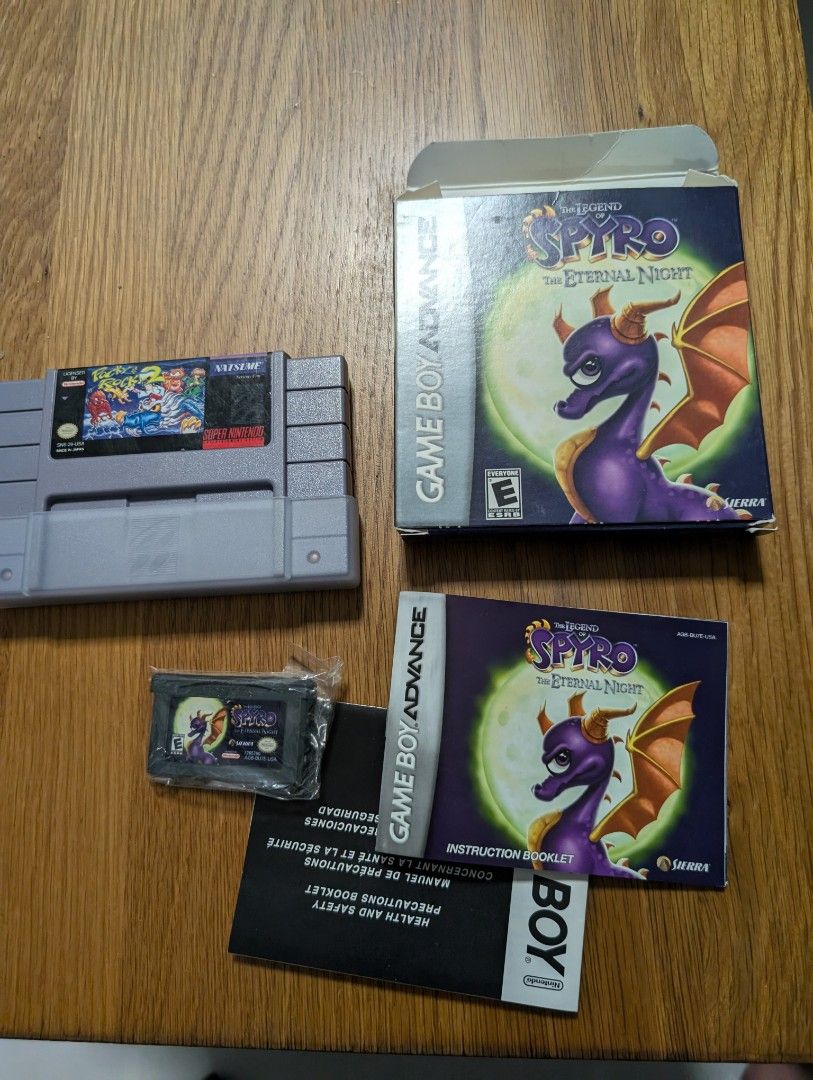 Gameboy advance Spyro the dragon eternal night pocky rocky SNES
