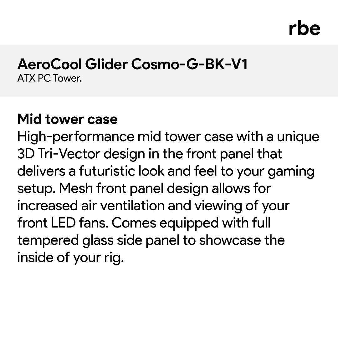 AeroCool Glider Cosmo-G-BK-V1 | Mid Tower (ATX) Casing, Computers ...