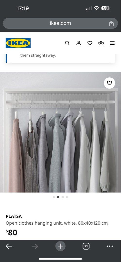 IKEA PLATSA open clothes hanging unit Furniture Home Living Furniture Shelves Cabinets Racks on Carousell