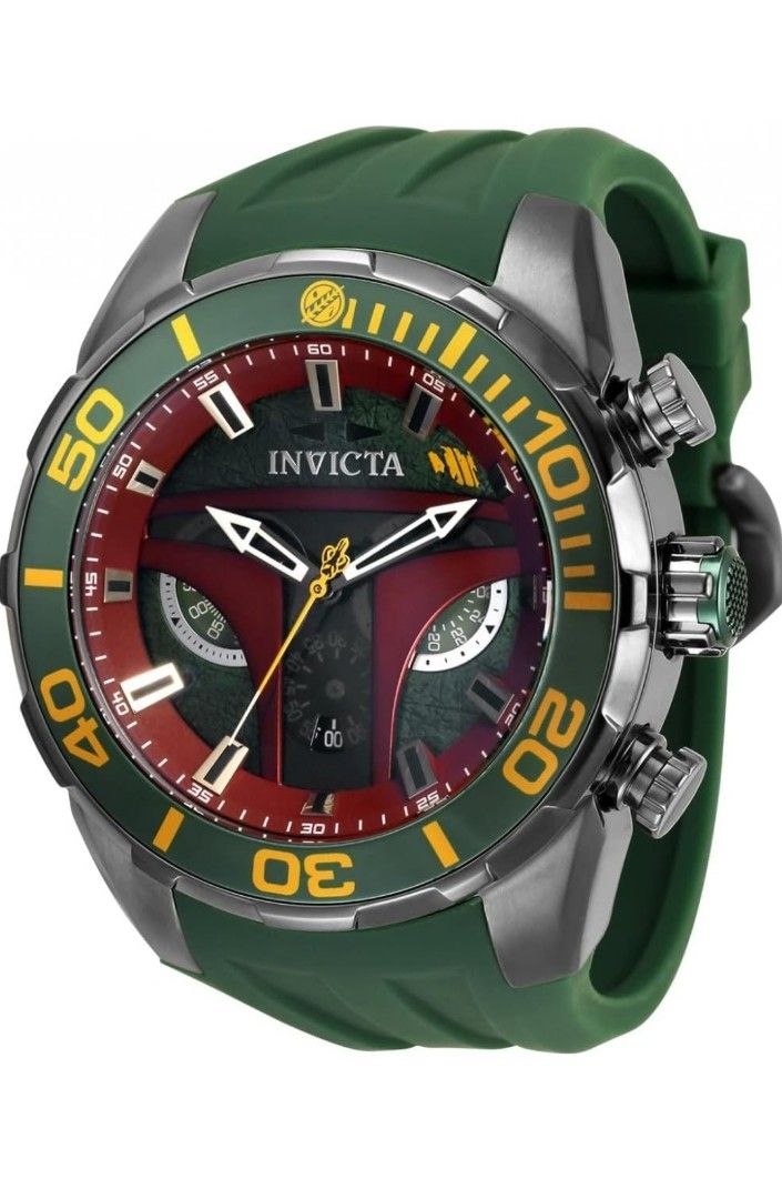 Invicta Star Wars Men s 50mm Boba Fett Pro Diver Limited Edition Quartz Chronograph Strap Watch Men s Fashion Watches Accessories Watches on Carousell