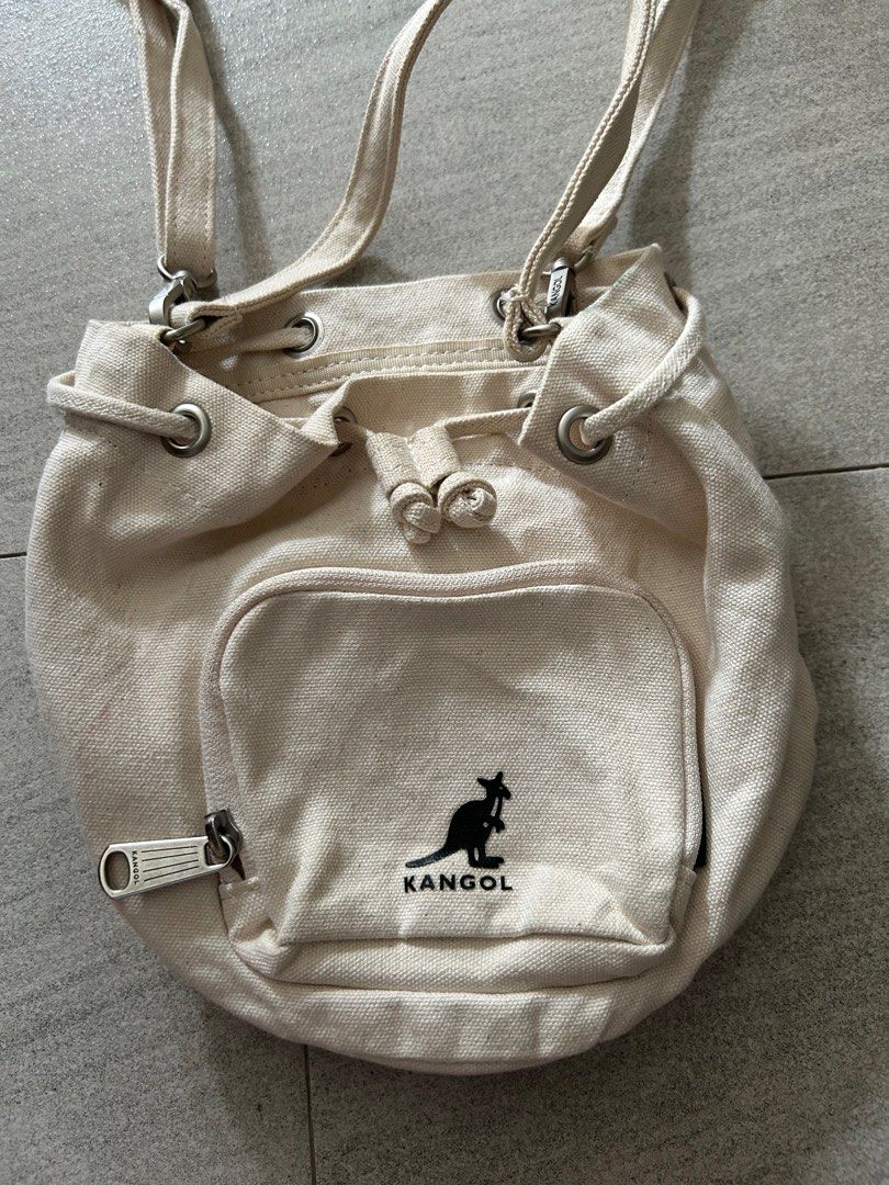 Kangol canvas bucket bag (Category: Cross-body Bags) located in Calamba. Submitted by chwbcca (Listing ID 1320409682, Image 2). Description: used but in good condition authentic measurement in the pics.