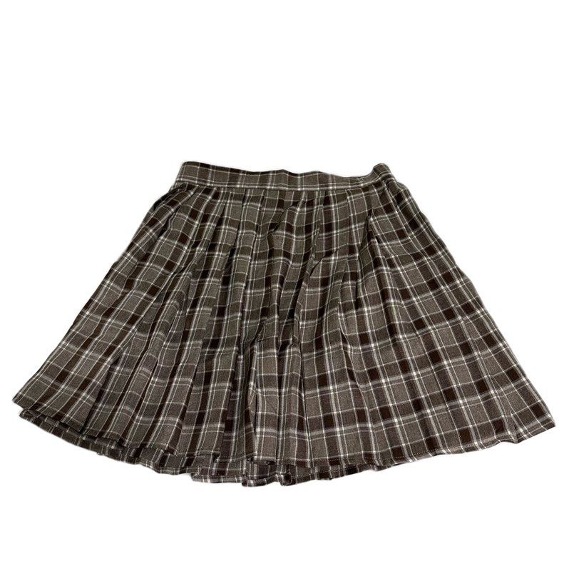 Khaki plaid pleated skirt outlet