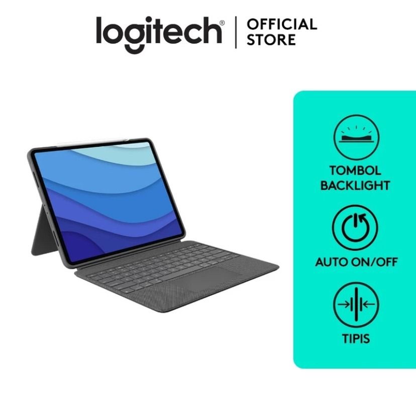 Logitech Combo Touch Keyboard Case untuk Tablet iPad Pro 11 inch