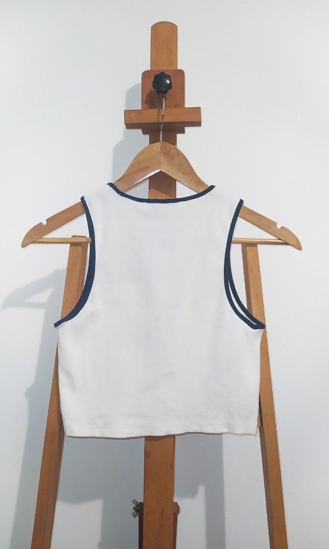 Mango Crop Top (Category: Sleeveless) located in Quezon City. Submitted by maychamatcha (Listing ID 1320534687, Image 3). Description: Used only once! good as new Fits xs-s rfs: Decluttering.