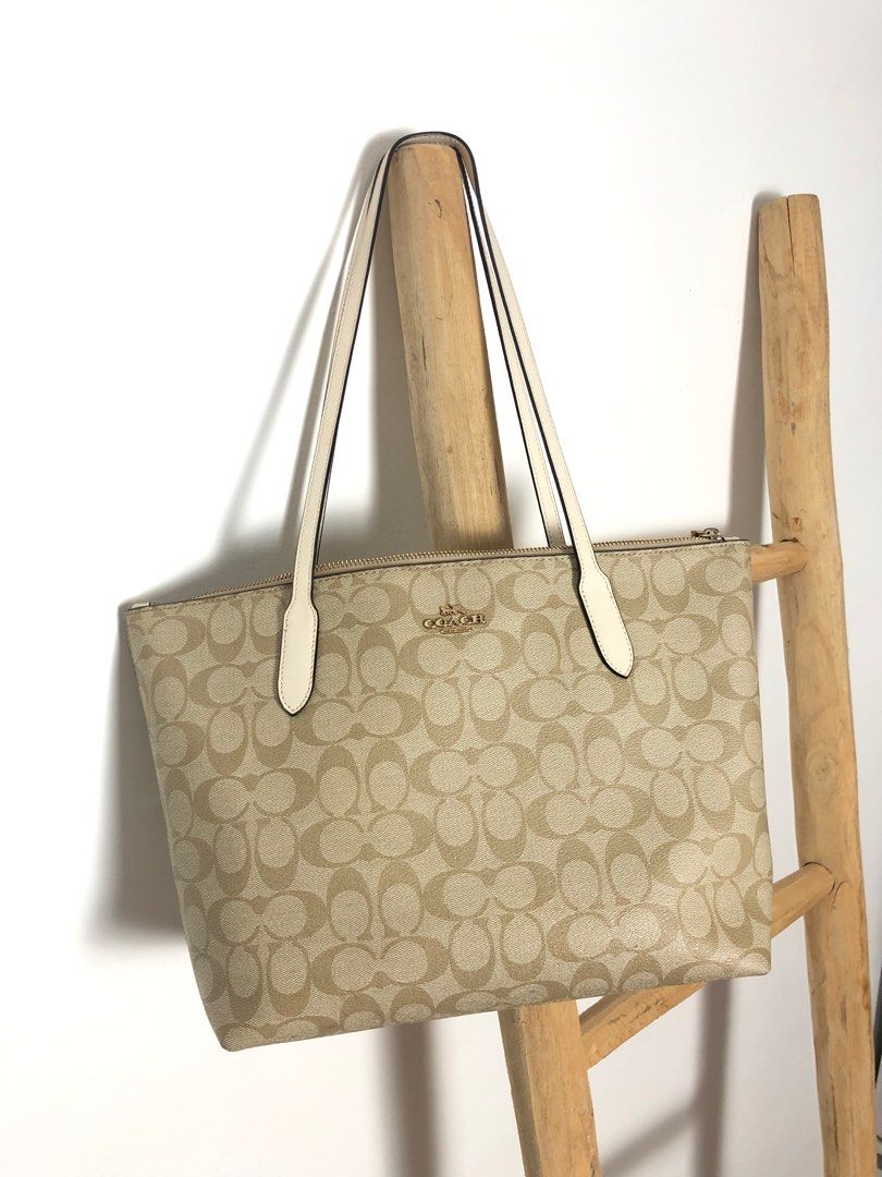 Original Coach Tote Bag Tas Coach Original Khaki Chalk Putih