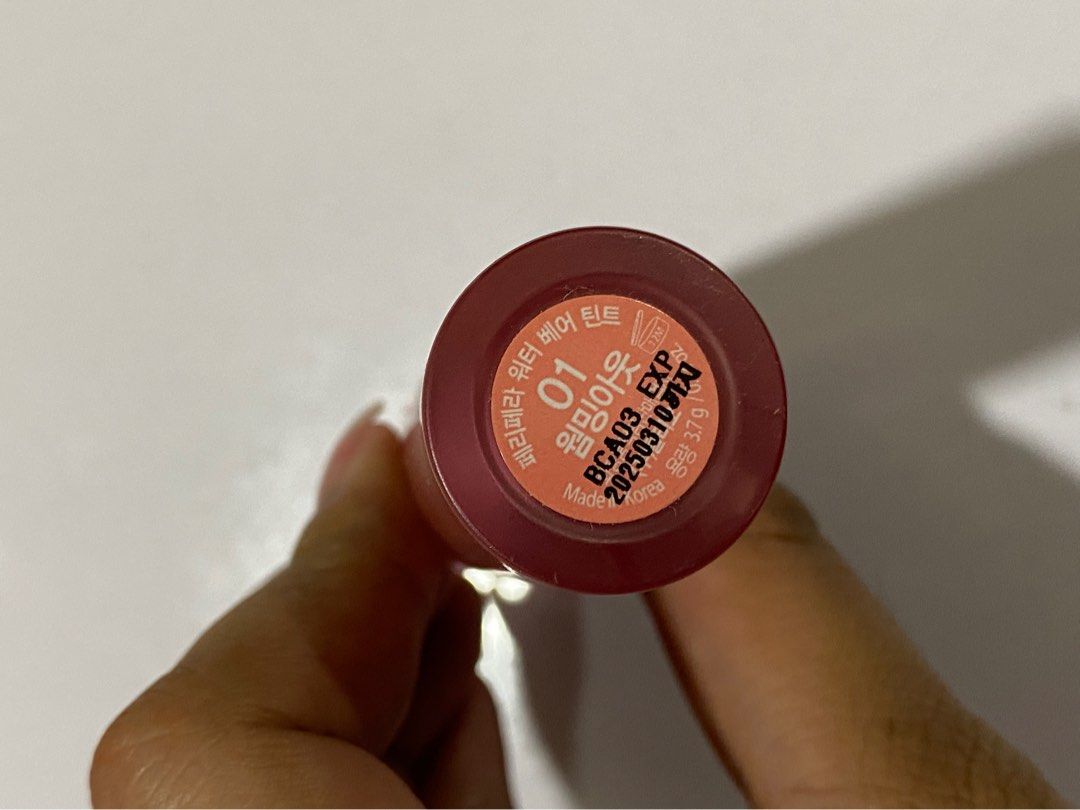 PERIPERA WATER BARE TINT SHADE 01 (Category: Makeup) located in Manila. Submitted by cstdjyc (Listing ID 1320454207, Image 2). Description: Decluttering na, ang dami kong lippies 🥲 about 40-50% full.