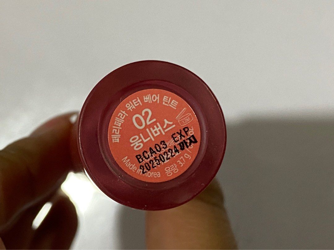 PERIPERA WATER BARE TINT SHADE 02 (Category: Makeup) located in Manila. Submitted by cstdjyc (Listing ID 1320454434, Image 2). Description: Decluttering na, ang dami kong lippies 🥲 about 40-50% full.